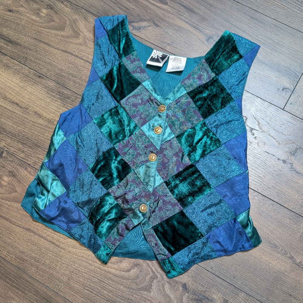 Phool‎ Green Purple Vest Size Large